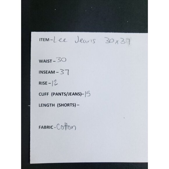 Lee Regular Fit Jeans Men's Size 30x37 Straight Fit - Picture 7 of 9